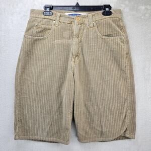 Vintage Anchor Blue Corduroy Shorts Mens 32x12 Beige 90s USA Made *FLAWS*